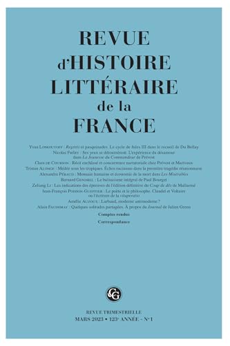 Stock image for Revue d'Histoire Litteraire de la France for sale by medimops
