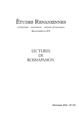 Imagen de archivo de Etudes Renaniennes: Lectures de Rosmapamon a la venta por medimops