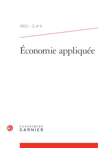 Stock image for conomie Applique 2022 (Economie Appliquee, 2) (English and French Edition) for sale by Gallix