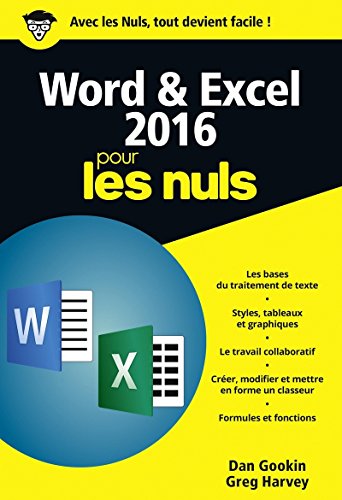 Imagen de archivo de Word et Excel 2016 pour les Nuls, poche, 2e dition a la venta por medimops