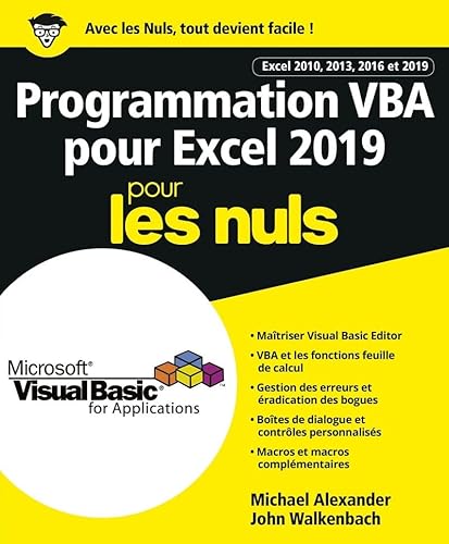 9782412046647: Programmation VBA pour Excel 2019 Pour les Nuls