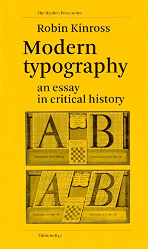 Stock image for Modern Typography, An Essay In Critical History for sale by Books Unplugged