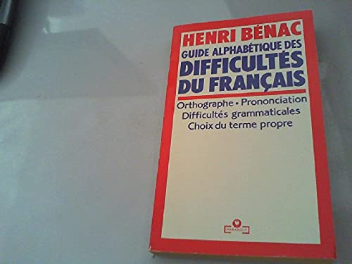 9782501010856: Guide alphabetique des difficults du franais