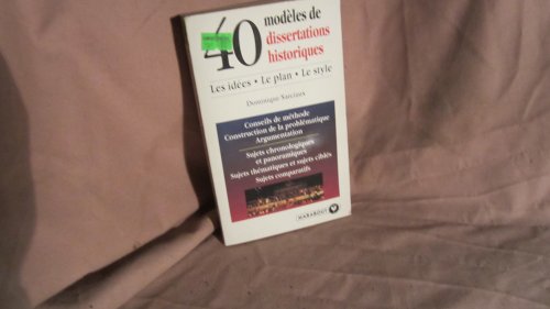 40 modèles de dissertations historiques