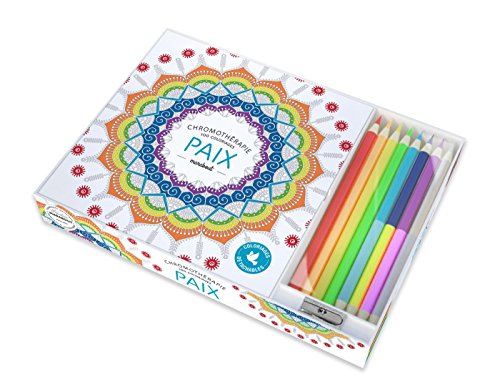 9782501100762: Bote chromothrapie paix: Contient : 1 taille-crayon, 4 crayons de couleur, 4 crayons bicolores