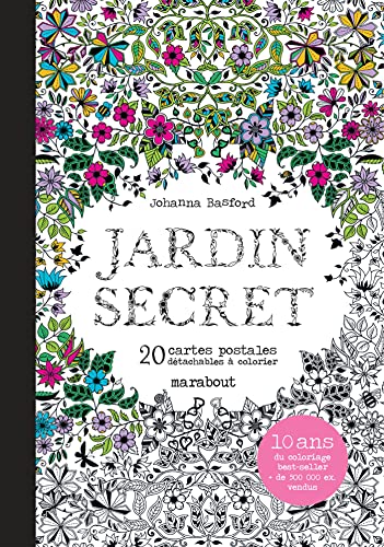 Beispielbild fr Jardin secret - 20 cartes postales dtachables  colorier zum Verkauf von Gallix