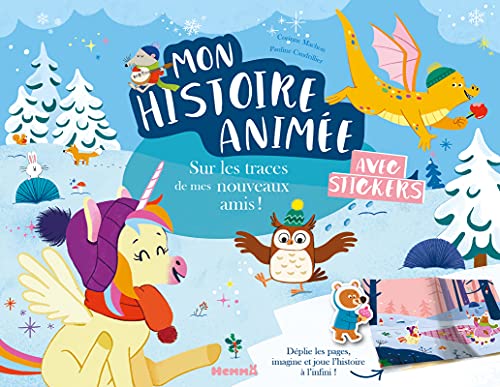 Beispielbild fr Mon histoire anime ? Sur les traces de mes nouveaux amis ! ? Histoire  lire,  imaginer et  jouer avec des stickers sur les pages dpliables ? ds 4 ans zum Verkauf von medimops