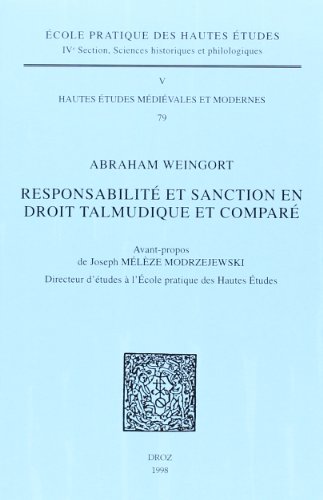 9782600002424: Responsabilit et sanction en droit talmudique et compar