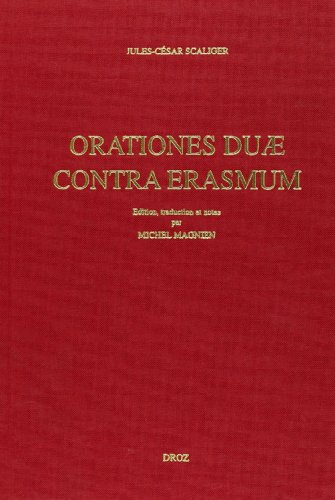 ORATIO PRO. M. TULLIO CICERONE CONTRA DES. ERASMUM (1531) (9782600003360) by SCALIGER JULES-CESAR