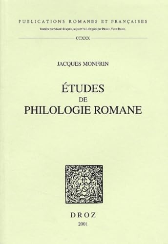 Etudes De Philologie Romane