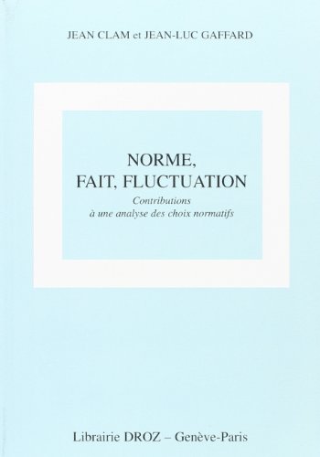 Stock image for NORME, FAIT, FLUCTUATION : CONTRIBUTIONS A UNE ANALYSE DES CHOIX NORMATIFS for sale by Gallix