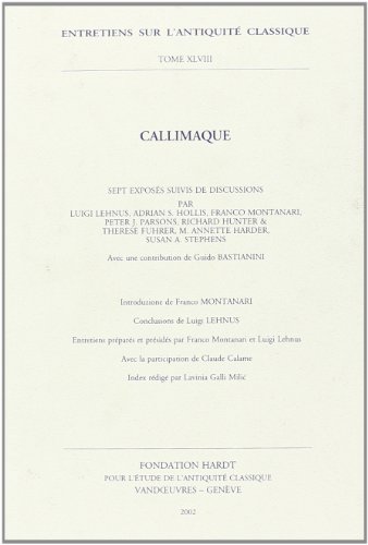 9782600007481: Callimaque: 48 (Entretiens Sur L'antiquite Classique)