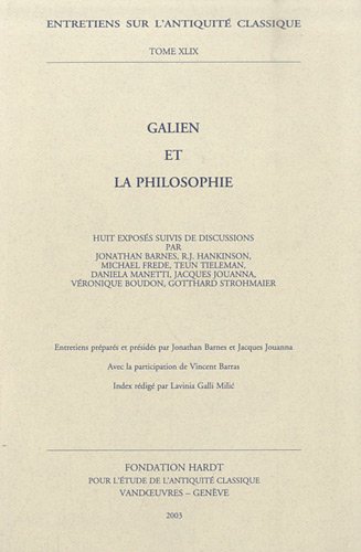 Beispielbild fr Galien Et La Philosophie: Huit Exposes De Discussions zum Verkauf von Gallix