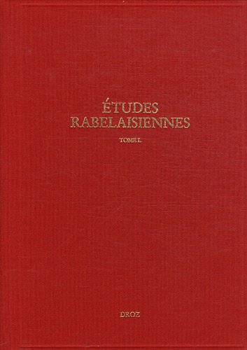 9782600014267: Etudes rabelaisiennes: Tome 50