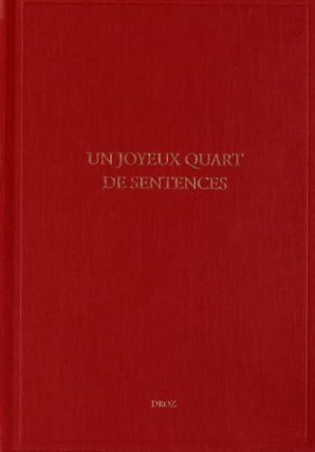 Imagen de archivo de Un Joyeux Quart de Sentences a la venta por Gallix