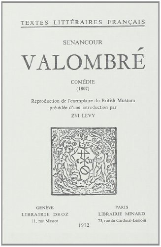 Beispielbild fr VALOMBRE : COMEDIE (1807) zum Verkauf von Gallix