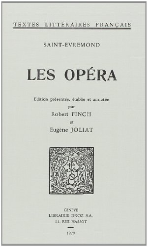 LES OPERA (9782600025409) by SAINT-EVREMOND