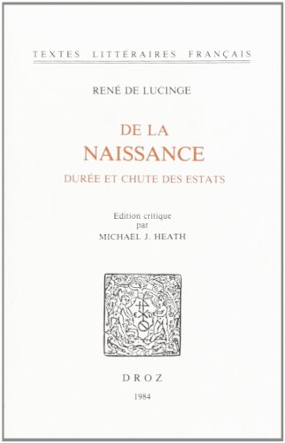 Imagen de archivo de DE LA NAISSANCE, DUREE ET CHUTE DES ESTATS a la venta por Gallix