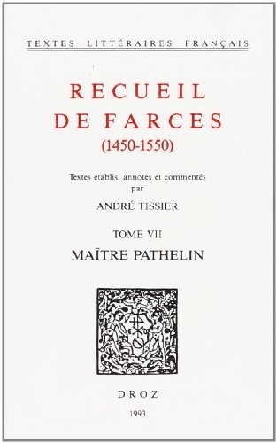 Beispielbild fr Recueil de Farces (1450-1550) zum Verkauf von Ammareal