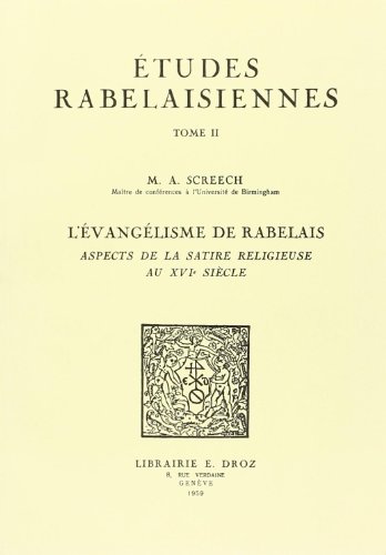 Stock image for ETUDES RABELAISIENNES for sale by Gallix
