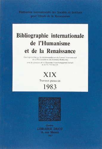 Imagen de archivo de Bibliographie internationale de l'Humanisme et de la Renaissance. ---------- TOME 20 a la venta por Okmhistoire