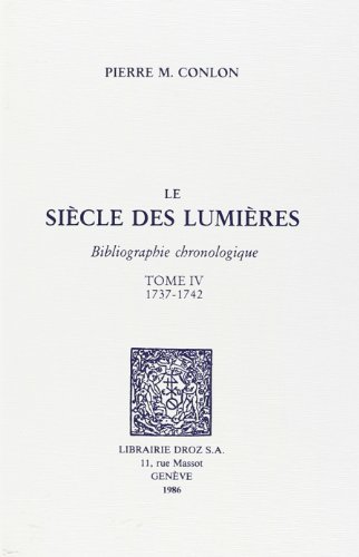 Stock image for LE SIECLE DES LUMIERES : BIBLIOGRAPHIE CHRONOLOGIQUE for sale by Gallix