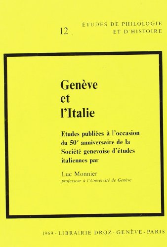 9782600038881: Genve et l'Italie