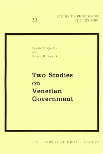 Beispielbild fr TWO STUDIES ON VENETIAN GOVERNMENT zum Verkauf von Gallix