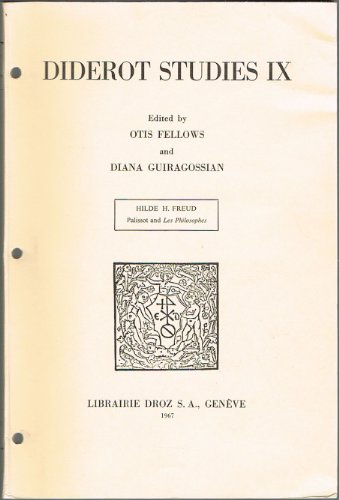 Imagen de archivo de Diderot Studies IX: Palissot and Les Philosophes a la venta por Orca Knowledge Systems, Inc.