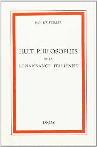 9782600039734: Huit Philosophes de la Renaissance Italienne