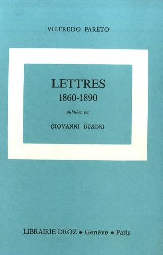 LETTRES, 1860-1890 (9782600040976) by PARETO VILFREDO