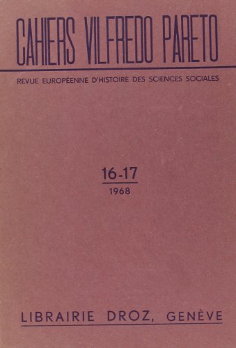 9782600041768: Revue europenne des Sciences sociales et Cahiers Vilfredo Pareto. RESS (CVP), t. VI, ns16/17