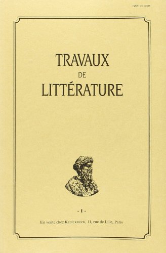 Beispielbild fr TRAVAUX DE LITTERATURE zum Verkauf von Gallix