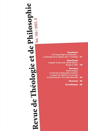 Stock image for Revue de Thologie et de Philosophie, tome 155-2 (2023-II) for sale by Gallix