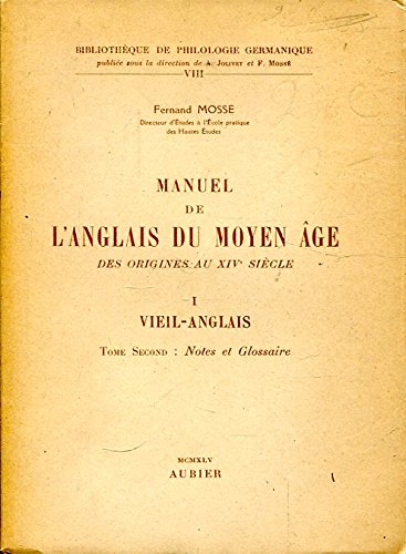 Stock image for Manuel de l'anglais du moyen age for sale by austin books and more