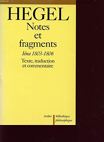 Beispielbild fr Notes et fragments zum Verkauf von medimops