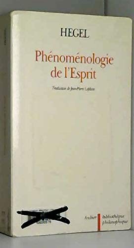 PhÃ©nomÃ©nologie de l'esprit (9782700736540) by Hegel, Georg-Wilhelm-Friedrich