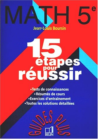 Beispielbild fr Mathmatiques, 5e. 15 tapes pour russir zum Verkauf von medimops