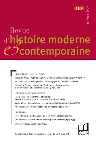 Imagen de archivo de Revue d'histoire contemporaine Tome 53, n2, Avril-Juin 2006 a la venta por LiLi - La Libert des Livres