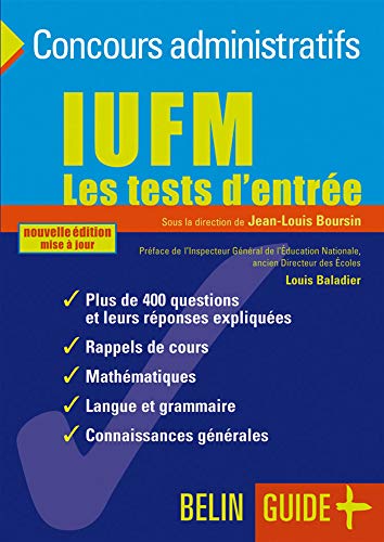 Stock image for IUFM : Les tests d'entre for sale by medimops