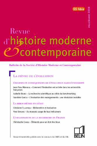 Imagen de archivo de Revue d'histoire moderne et contemporaine - tome 55 - n4 bis (supplment 2008) - La fivre de l'valuation. a la venta por PAROLES