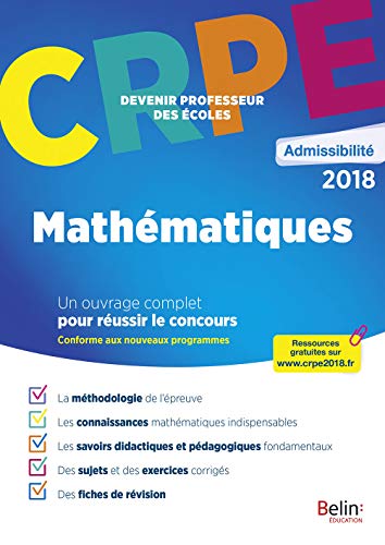 Beispielbild fr Crpe Admissibilit 2018 : Mathmatiques zum Verkauf von RECYCLIVRE