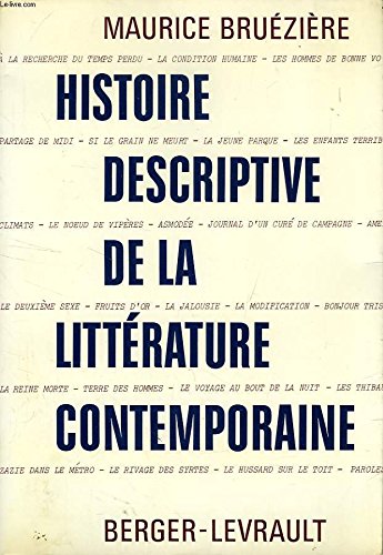 Histoire descriptive de la littérature contemporaine
