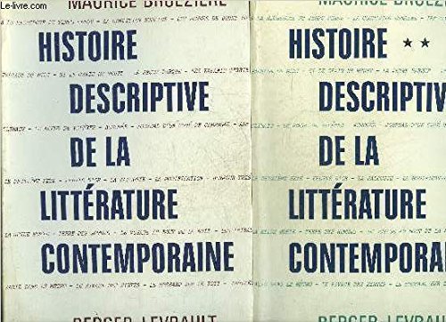 Beispielbild fr Histoire descriptive de la littrature contemporaine zum Verkauf von Ammareal