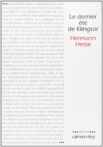 Le Dernier Ã©tÃ© de Klingsor (9782702135822) by Hesse, Hermann