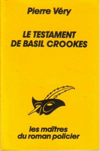 Stock image for Le testament de basil crookes for sale by WorldofBooks