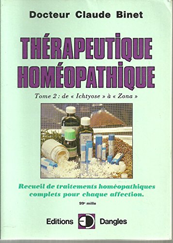 Stock image for Thrapeutique homopathique T.2 for sale by GF Books, Inc.