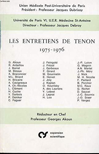 9782704608690: LES ENTRETIENS DE THENON 1975-1976