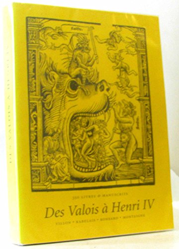 9782705620134: Des Valois  Henri IV : Rabelais, Ronsard
