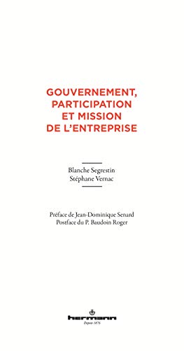 Beispielbild fr Gouvernement, participation et mission de l'entreprise zum Verkauf von medimops